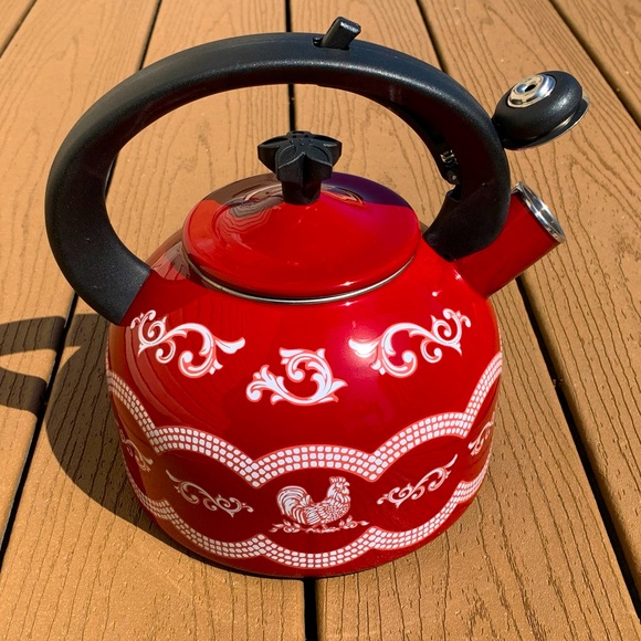 Temptations Kitchen Temptations Doodle Doo Kettle Red Brand New